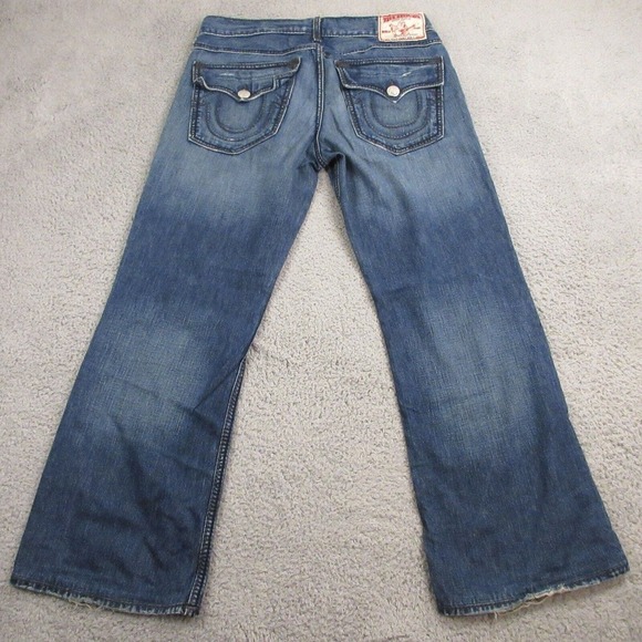 True Religion Mens Billy Giant Big T Stitch Bootcut Jeans size 36 x 32 USA VTG - Picture 4 of 12